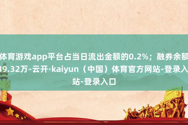 体育游戏app平台占当日流出金额的0.2%；融券余额339.32万-云开·kaiyun（中国）体育官方网站-登录入口