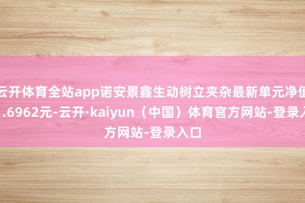 云开体育全站app诺安景鑫生动树立夹杂最新单元净值为1.6962元-云开·kaiyun（中国）体育官方网站-登录入口