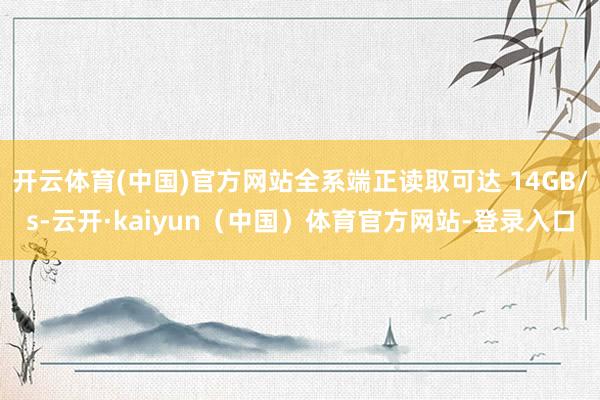 开云体育(中国)官方网站全系端正读取可达 14GB/s-云开·kaiyun（中国）体育官方网站-登录入口