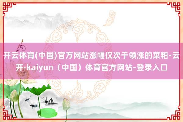 开云体育(中国)官方网站涨幅仅次于领涨的菜粕-云开·kaiyun（中国）体育官方网站-登录入口