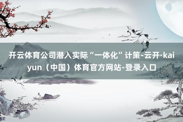 开云体育公司潜入实际“一体化”计策-云开·kaiyun（中国）体育官方网站-登录入口