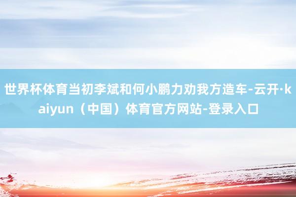 世界杯体育当初李斌和何小鹏力劝我方造车-云开·kaiyun（中国）体育官方网站-登录入口