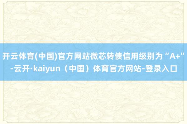开云体育(中国)官方网站微芯转债信用级别为“A+”-云开·kaiyun（中国）体育官方网站-登录入口