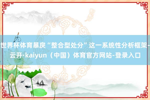 世界杯体育暴戾“整合型处分”这一系统性分析框架-云开·kaiyun（中国）体育官方网站-登录入口