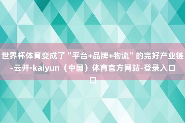 世界杯体育变成了“平台+品牌+物流”的完好产业链-云开·kaiyun（中国）体育官方网站-登录入口